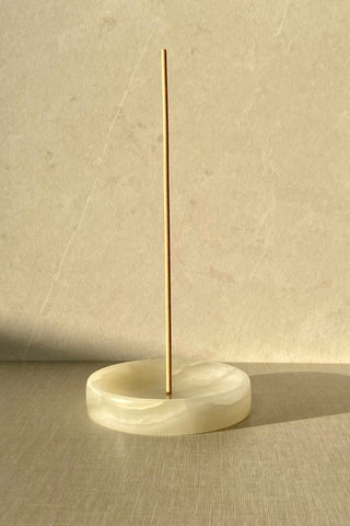 White Onyx Marble Incense Holder - Plate - HOLISTICK